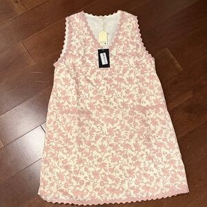 Lush Lemon floral v-neck scallop trim dress